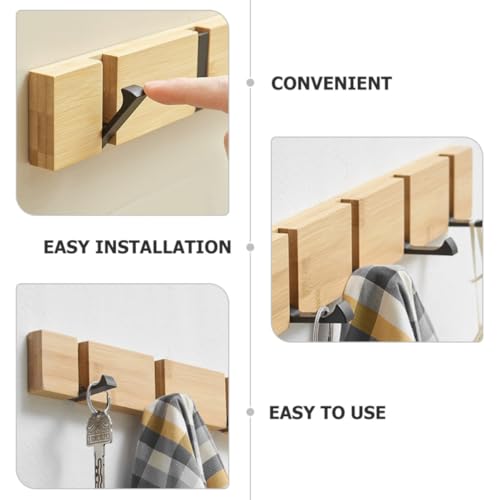 Perchero de pared Toddmomy con 4 ganchos de aluminio para colgar chaquetas 7