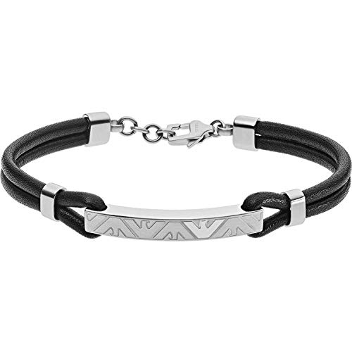 Preisvergleich Produktbild Emporio Armani EGS2602040 Herren Armband ESSENTIAL Silber Schwarz 22 cm