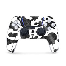 MightySkins Glossy Glitter Gaming Skin for PS5 / PlayStation 5 Controller - Cow Print | Durable High-Gloss Glitter Finish | Easy to Apply and Change Style | Made in The USA