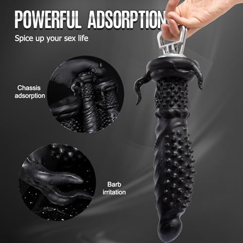 Miniatura 3 de Tentáculo Negro Consolador Anal Realista Tapón Anal De Silicona Líquida Con Ventosa Potente Estimulación Del Punto G Consolador Monstruo Suave