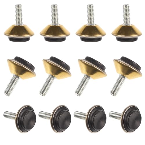 CTIRCHIU - CTIRCHIU Heavy Duty Adjustable Metal Furniture Levelers with Anti-Skid Base Gold Furniture Glides for Legs