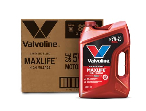 Valvoline MaxLife High Mileage 5W-20 Synthetic Blend Motor Oil 5 Quart, Pack of 3