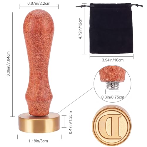 CHGCRAFT Letter D Ice Cube Press with Removable Handle & Velvet Pouches - Branding Stamp for Cocktail Wedding & Ice Drinks Making - Image 2