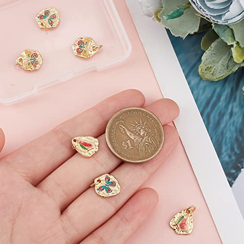 Beebeecraft 6Pcs 3 Style 18K Gold Plated Butterfly Charms Light Gold Enamel Animal Charms Pendants for Jewelry Making Bracelet Choker Necklace Earring - Image 3
