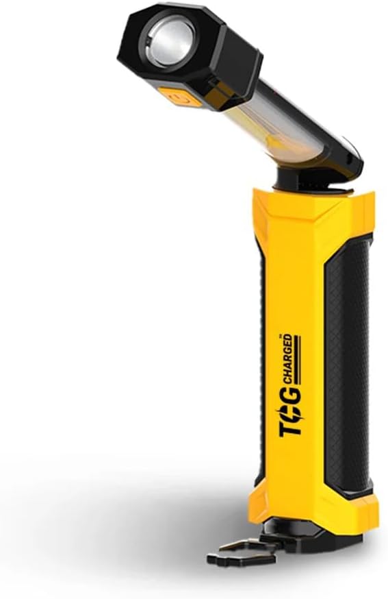 Portable LED Flashlight, Yellow/Black, Camping Essentials, Hurricane Preparedness Items, Flashlights for Emergencies, Durable, Impact Resistant, Adjustable Beam Intensity, Battery Powered