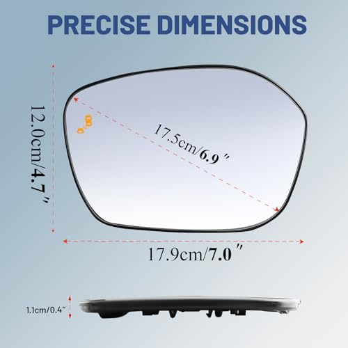 Driver Left Side Mirror Glass - Compatible with Honda & Acura Vehicles - Civic 2022-2025, Integra 2022-2025, with Heated/Blind Spot Detection, without Auto Dimming, Replace# 76253T20A21 by AZ-HAPPYMALL - Used condition - Image 3