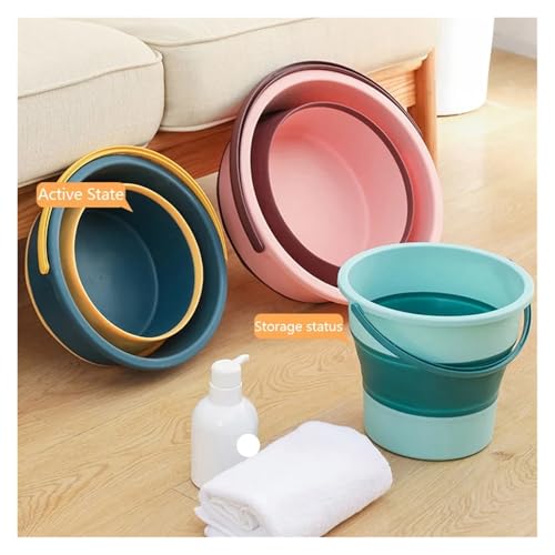 Seau pliable silicone vert L accessoires salle de bain camping
