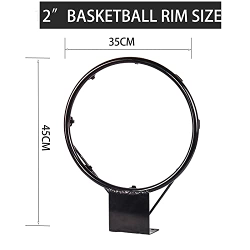 sawoolives Basketball Rim Replacement Accessory 12inch Basketball Hoop Garage Mounted Outdoor Goal Basketball Backboard and Rim and Net Kid Basketball Rims can jam… - Thumbnail 4