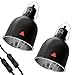 FMATOZ 2-Pack Reptile Light Fixture 5.5in Deep Dome Reptile Lamp Fixture Heat Lamp Fixture for Heat/UVA/UVB Bulb Basking Lamp Max 100W for Reptile Habitat