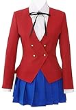 Aisaka Taiga Cosplay Costume Uniform A Full Set Dress Suit Outfit for Halloween Party (Red, XL)