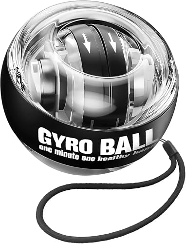 Image of Zinc Auto-Start Wrist Exercise Machine Hand & Forearm Strengthener Gyro Ball for Grip Training Muscle Recovery & Wrist Workout with LED Lights for Athletes Musicians & Rehabilitation