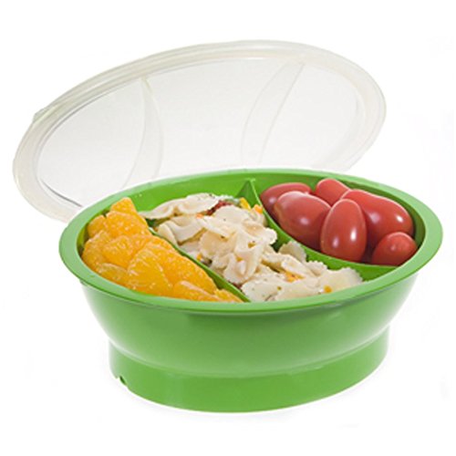 Fit & Fresh - Fresh Starts Chilled Travel Bowl with Lid for Babies and Kids, BPA-Free Divided Container, Perfect for Taking Meals and Snacks On-the-Go, 2 Cups Capacity