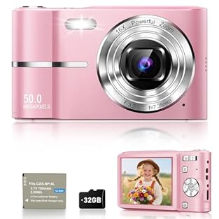 【1080P 50MP Digital Camera】This compact digital camera features 1080p resolution and 50 megapixels, along with a built-in fill light, allowing you to capture high-quality photos even in low-light environments and preserve those stunning, unforgettabl...