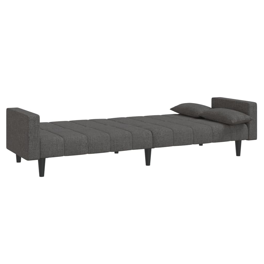 Divano Letto a 2 Posti con 2 Cuscini Grigio Scuro in Tessuto,Divano,Divano da Soggiorno,Design Moderno,Divano Posti Economico-375834