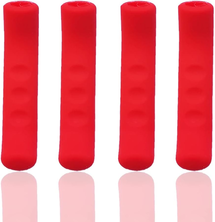 Mantain 4 Pcs Bicycle Brake Levers Sleeve Silicone Gel Anti-Slip Brake Handle Protection Cover 2 Pair (Red)