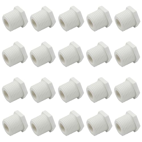 Image of 20Pcs White Plastic Water Heater Drain Plug Set, 1 /2 Inch NPT PVC Replacement Plug for RVs and Campers
