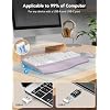 SABLUTE Wireless Keyboard and Mouse Combo, Ergonomic Wave Key, Cushioned Plam Rest, Comfortable Silent Natural Typing, 2.4G Lag-Free, Full Size Keyboards Cordless Set for Multi-OS, Windows/Mac, Purple