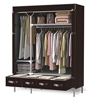Amazon｜ワードローブ カバー付き クローゼット 引き出し4つ付き 大