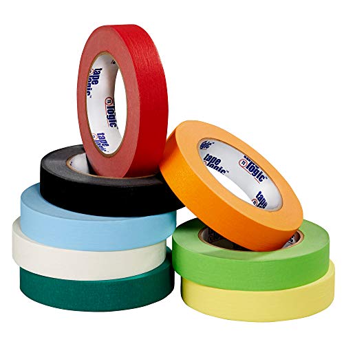Aviditi Tape Logic 1/4 Inch x 60 Yards, General Purpose Colored Masking Tape, Black (Pack of 12) - Great for Home, Office, Arts, Crafts, DIY, Labeling and Coding