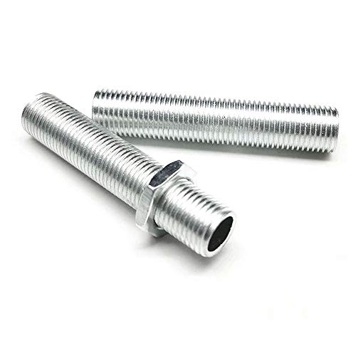 Image of Lamp Pipe Nipple Kit, Including M10 70 mm /2.8 inch Length Nipples and M10 Nut Thickness 3mm / 0.12 inch, Zinc-Plated, 10 Pack