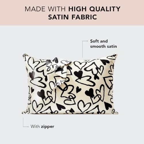 Kitsch 64440 Satin Pillowcase With Zipper For Hair & Skin, Softer Than Silk Pillow Cases Queen, Smooth Pillow Covers, Machine Washable, Wrinkle-Free, Cooling Satin Pillow Cases Standard Size 19 Inchx26 Inch thumb #1