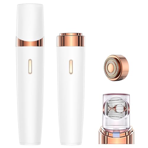 Kabelloser Epilierer für Frauen, Gesichtsepilierer mit Rasierkopf und Epilierkopf, Haarentfernungsgerät mit LED-Licht für Achseln, Beine, Arme