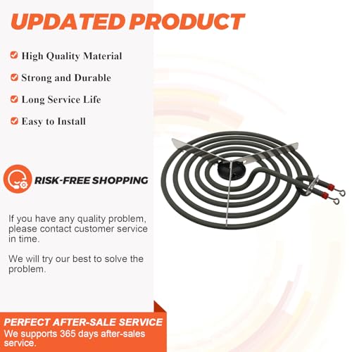Beaquicy MP21YA Burner Surface Element 8 Inch 5 Turns,Suitable for Whirlpool Maytag Kenmore rp111pxsq1, kf330add1,xfc31050ab,rf264lxsb,etc.