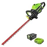Greenworks PRO 80V 26'' Rotating Handle Hedge Trimmer Cordless, Includes 2.0Ah Battery and Charger, Brushless Landscaping Tool, Dual Action Blades