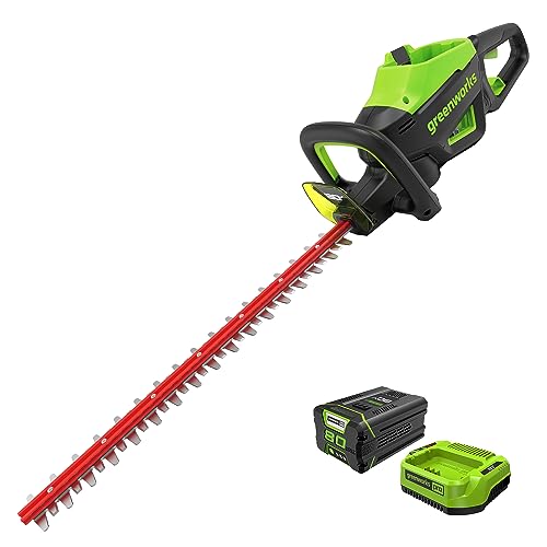 Image of Greenworks 82V 26 in Cordless Hedge Trimmer, 2.0 Ah Battery and Charger