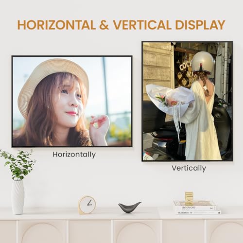 Image of 19x25 Aluminum Metal Picture Frame,Tempered Glass Black Large 19 x 25 Poster Frame for Puzzles Photos or Artwork for Wall Gallery Mount Horizontal or Vertical Decor Home,Office,Hotel