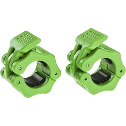 1 Inch Barbell Clamps Clip Quick Release Locking Barbells Pro Workout Professional Weight Collar Clips Lock 1'' Diameter Standard Bar (Green)