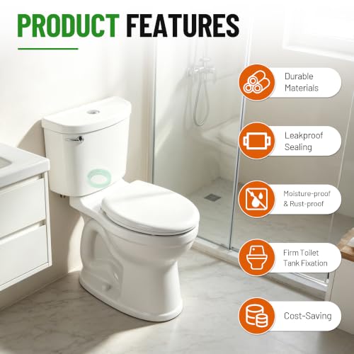 Image of 3'' Toilet Tank to Bowl Coupling Kit, Fit for American Standard Champion 4 | Toilet Parts AS738756-0070A, Repair Kit with Gasket, Bolts, Washers - Fixes Leaks, Universal for Most 3 inch Flush Valve Tanks