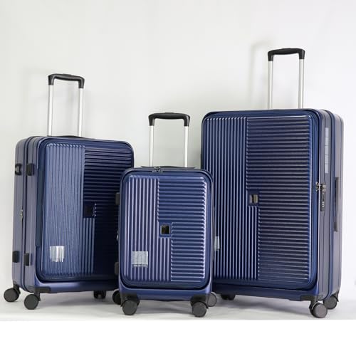 Versatile 3-Piece Hardshell Luggage Set for Stress-Free Travel, Lightweight and Durable with TSA Lock, Aqua Blue3