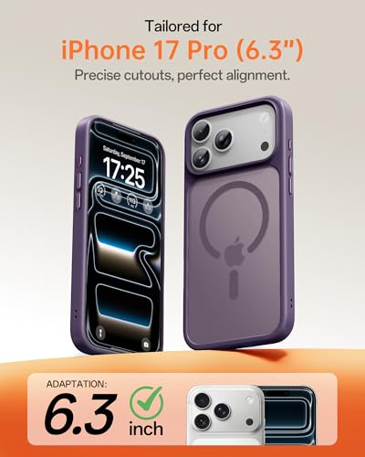 Image of UNBREAKcable For iPhone 17 Pro Case for MagSafe, Full Camera Protection, Built-in Magnetic Ring, Shockproof, Scratch-Resistant, Translucent Matte Mobile Phone Case for iPhone 17 Pro Case 6.3 Inches