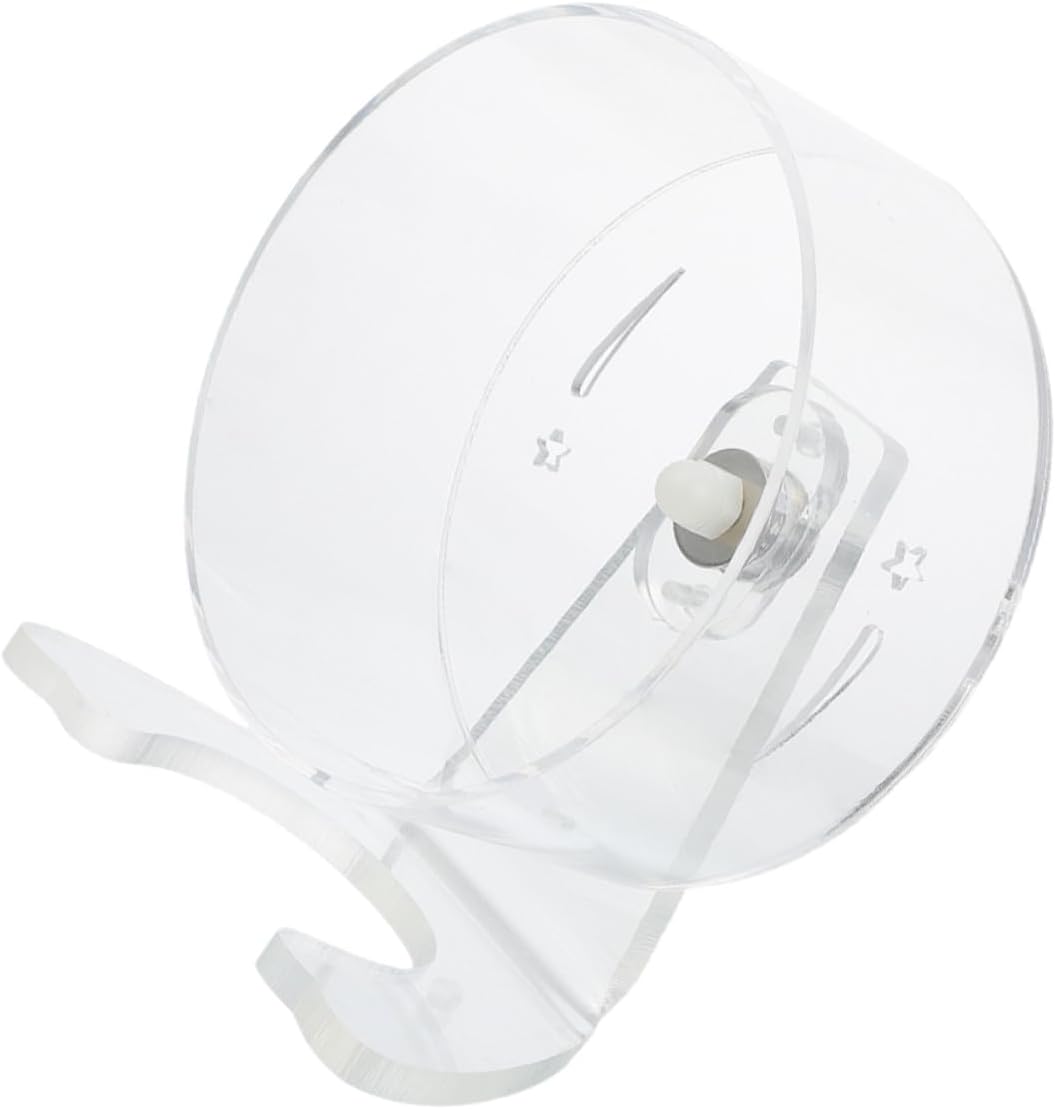 Silent Hamster Wheel with Stand Transparent Small Animal Exercise for Gerbils Mice Quiet Running Wheel with Advanced Silent Technology for Healthy Pet Activity