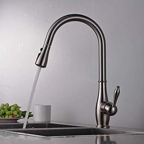 Robinet de cuisine en laiton massif nickel brossé mitigeur haut de gamme
