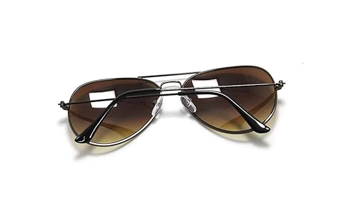 Óculos De Sol Solar Aviador Metal Masculino Feminino (Preto-Marrom)