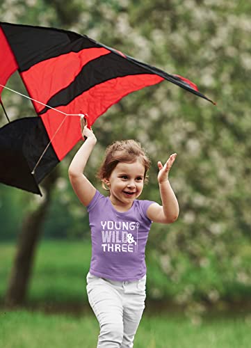 Image of Young Wild and Three Girl 3rd Birthday Outfit Toddler Shirts 3 Year Old Girls Third Party Tshirt