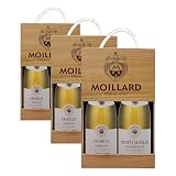 Moillard - Set regalo Chablis e Petit Chablis, vino bianco Chardonnay, Grand Vins de Bourgogne in scatola di legno (2 x 0,75L) (Confezione da 3)