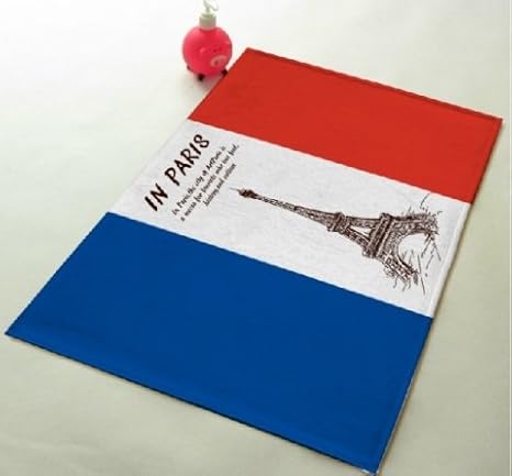 Amazon Co Jp ふかふか おしゃれ デザイン フロア マット かわいい 猫 と エッフェル塔 フランス 国旗 アメリカ 国旗 選べる 4種類 40 60cm フランス ホーム キッチン