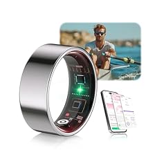 XSWCCJJ 2025 Smart Ring【Branchen Nr.1 – 0 Errori di misurazione】& Sport Specifico per Sleep Tracking Wearable, SpO2, Android iOS per anelli per uomini e donne Silver 9#
