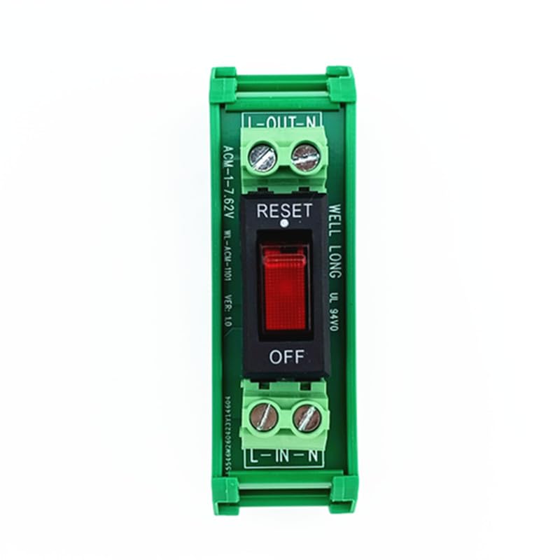 DIN Rail Mount Rocker Switch Thermal Circuit Breaker Overload Protector Module.