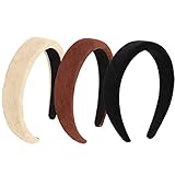 Lvyeer 3 pack Headbands for Women Suede Padded Hair Band Fashion puffy headband for Woman Girl Hair
