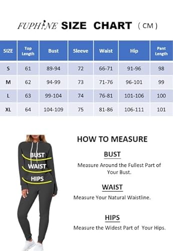 Fuphine Women's Tie Dye Jogger Outfit Sweatsuit 2 Piece Sweatshirt Long Sleeve Hooded And Pants Lounge Sets Tracksuit Dark Grey S #TOP4