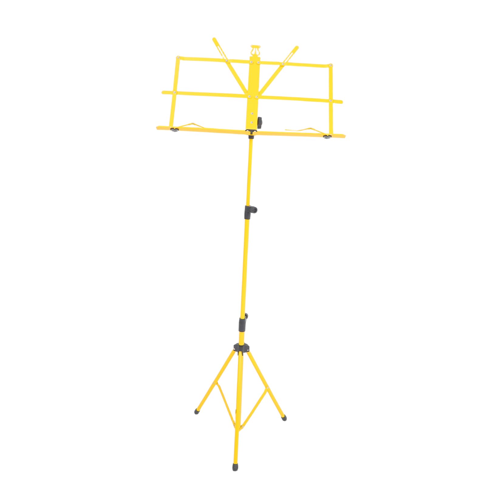Sosoport Folding Music Sheet Tripod Stand Height Lightweight and Portable Metal Music Holder for Guitar Parts Accessories Design Yellow