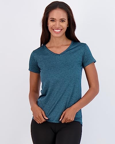 Real Essentials Womens V Neck T-Shirt Ladies Yoga Top Athletic Tees Active Wear Gym Workout Zumba Exercise Running Essentials Quick Dry Fit Dri Fit Moisture Wicking Basic Clothes thumb #1