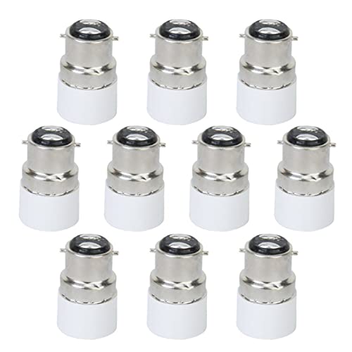 10 adaptateurs d'ampoule B22 vers E14 LED Adaptateur de lampe à vis Adaptateur de support de lampe Convertisseur de connecteur B22 vers E14 Adaptateur de base de douille Convertisseur d'ampoule B