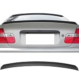 IKON MOTORSPORTS Trunk Spoiler, Compatible with 1999-2005 BMW E46 3 Series 4-Door Sedan Models, AC Style Matte Black ABS Car Exterior Trunk Spoiler Rear Wing Tail Roof Top Lid, 2000 2001 2003 2004