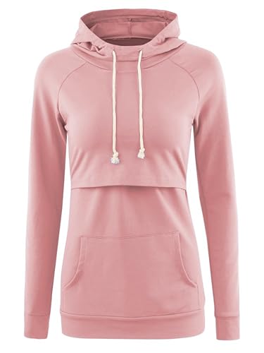 Love2Mi Damen Stillen Hoodie Umstandspullover Langarm Umstandsmode Jacke
