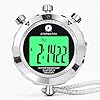 Stopwatch, Metal Stop Watch for Sports 10/100/400 Laps, Stopwatches Timer for Coach Sports Running with 0.01second & 0.001second Timing, Conutdown, Alarm